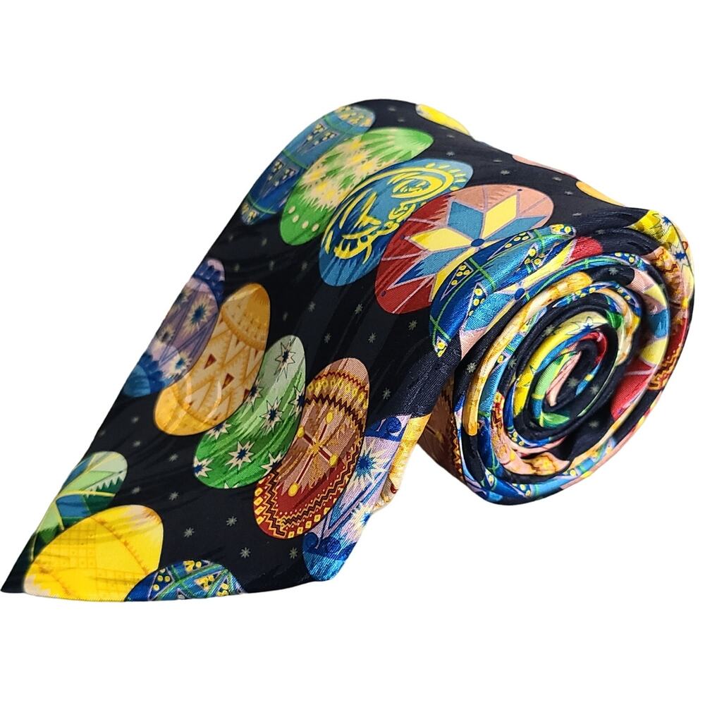 Keith Daniels Golf Ball Novelty Print Silk Necktie Handmade Made in China 60x4